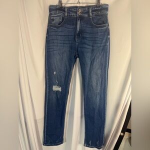 KanCan Distressed Blue Ankle Jeans